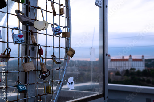 Love Locks overlooking Bratislava Castle