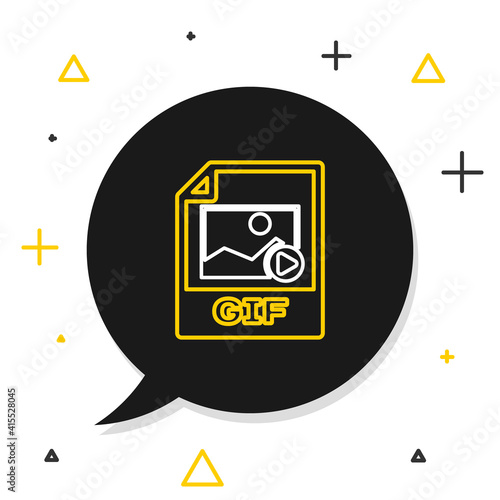Line GIF file document. Download gif button icon isolated on white background. GIF file symbol. Colorful outline concept. Vector.
