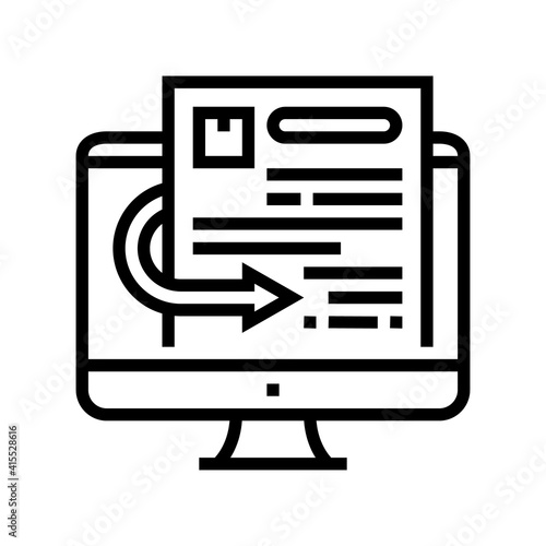 quotation requests line icon vector. quotation requests sign. isolated contour symbol black illustration