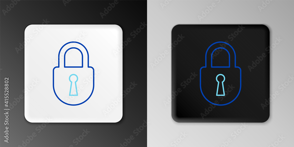 Line Lock icon isolated on grey background. Padlock sign. Security, safety, protection, privacy concept. Colorful outline concept. Vector. Line Lock icon isolated on grey background. Padlock sign. Security, safety, protection, privacy concept. Colorful outline concept. Vector.