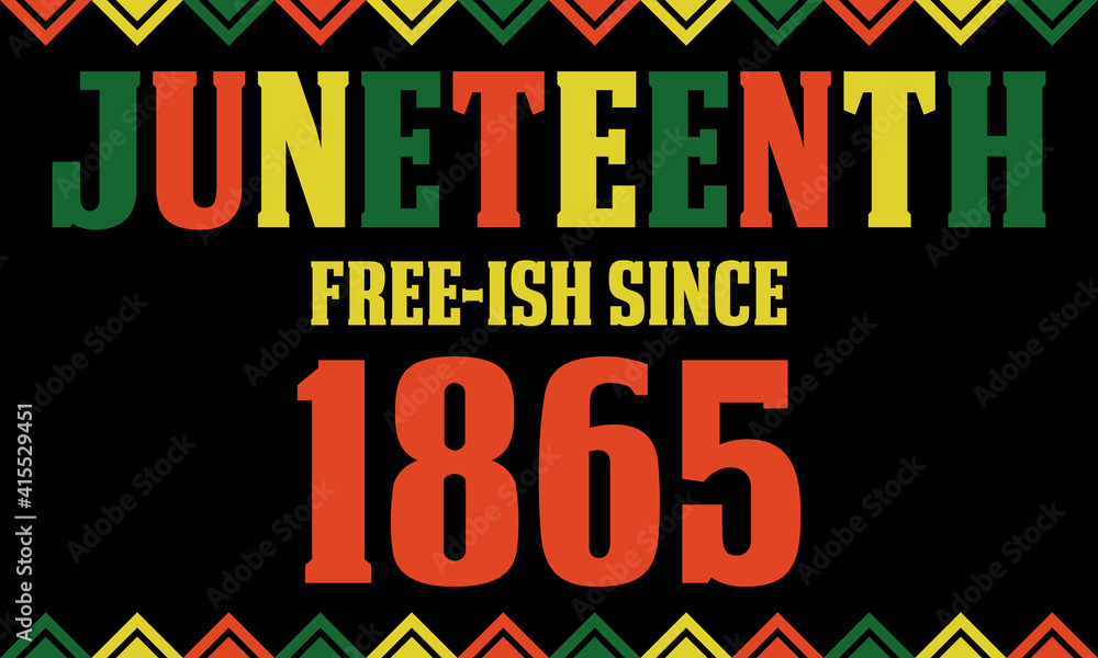 Juneteenth Freedom Day. African-American Independence Day, June 19. Juneteenth Celebrate Black Freedom. T-Shirt, banner, greeting card design. 