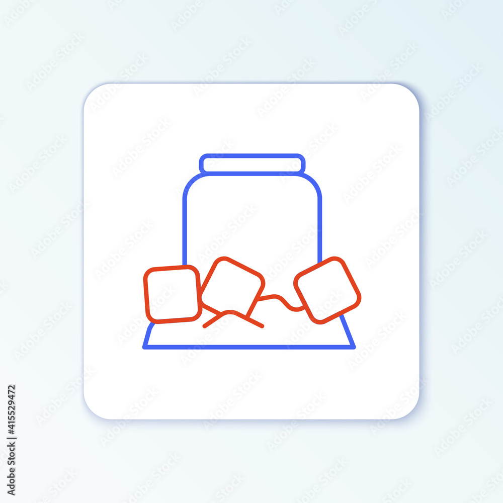 Line Cold beer can icon isolated on white background. Colorful outline concept. Vector.