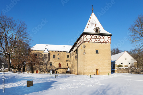  renaissance water castle Budyne nad Ohri, North Bohemian region, Czech republic