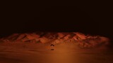 Landing of perseverance explorer on mars. 3D rendering illustration of red planet exploring.