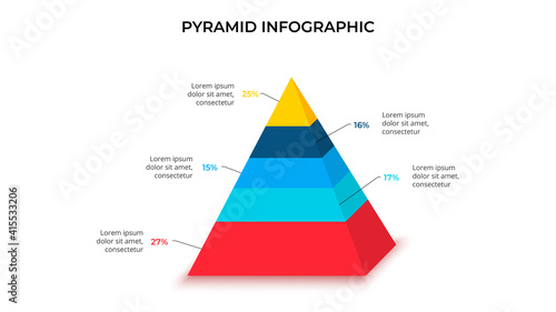 Business data visualization. Pyramid chart. Vector business template for presentation. Creative concept for infographic.