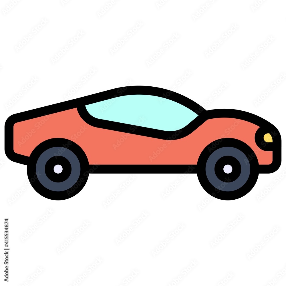 Sports car icon, transportation related vector