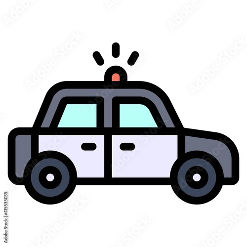 Police car icon, transportation related vector