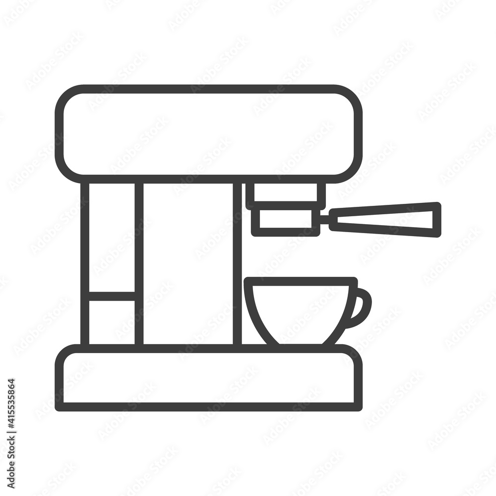 Coffee maker. Simple food icon in trendy line style isolated on white background for web apps and mobile concept. Vector Illustration Coffee maker. Simple food icon in trendy line style isolated on white background for web apps and mobile concept. Vector Illustration
