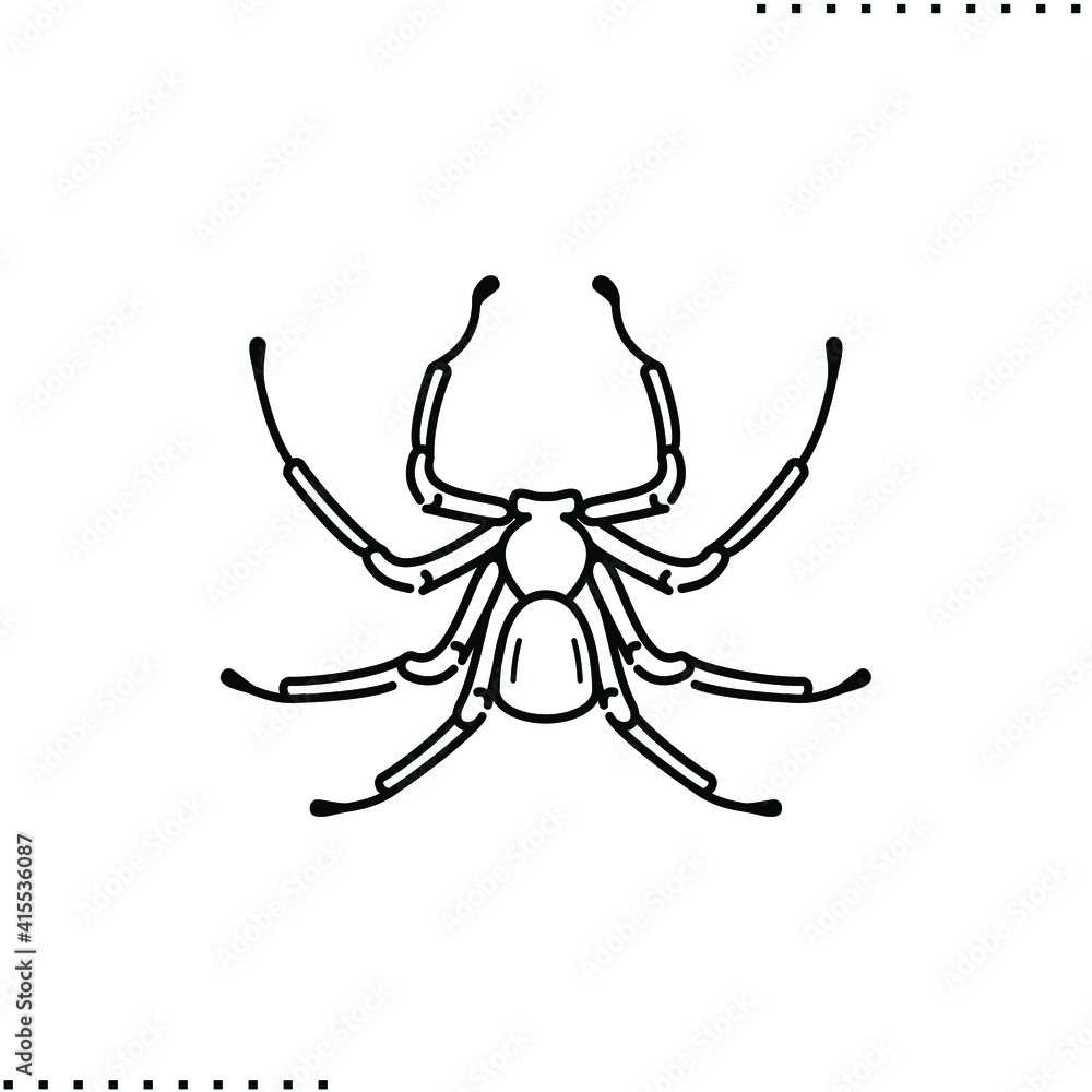 Obraz premium Sicariidae, poisonous spider vector icon in outline