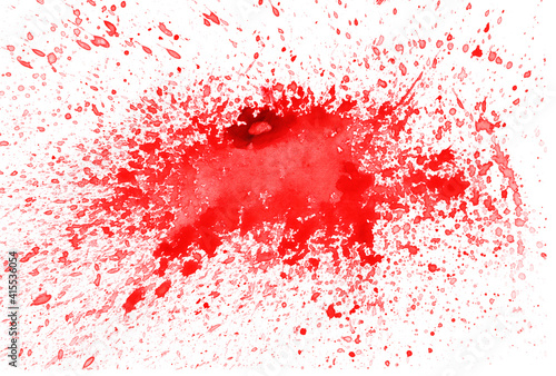 hand drawn splash red watercolor paint background. 
