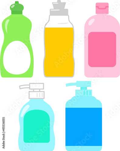 台所用洗剤のイラストセット