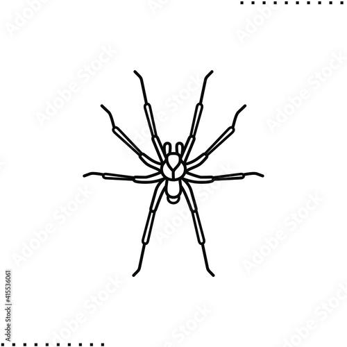 Brown Recluse Spider, poisonous insect vector icon in outline