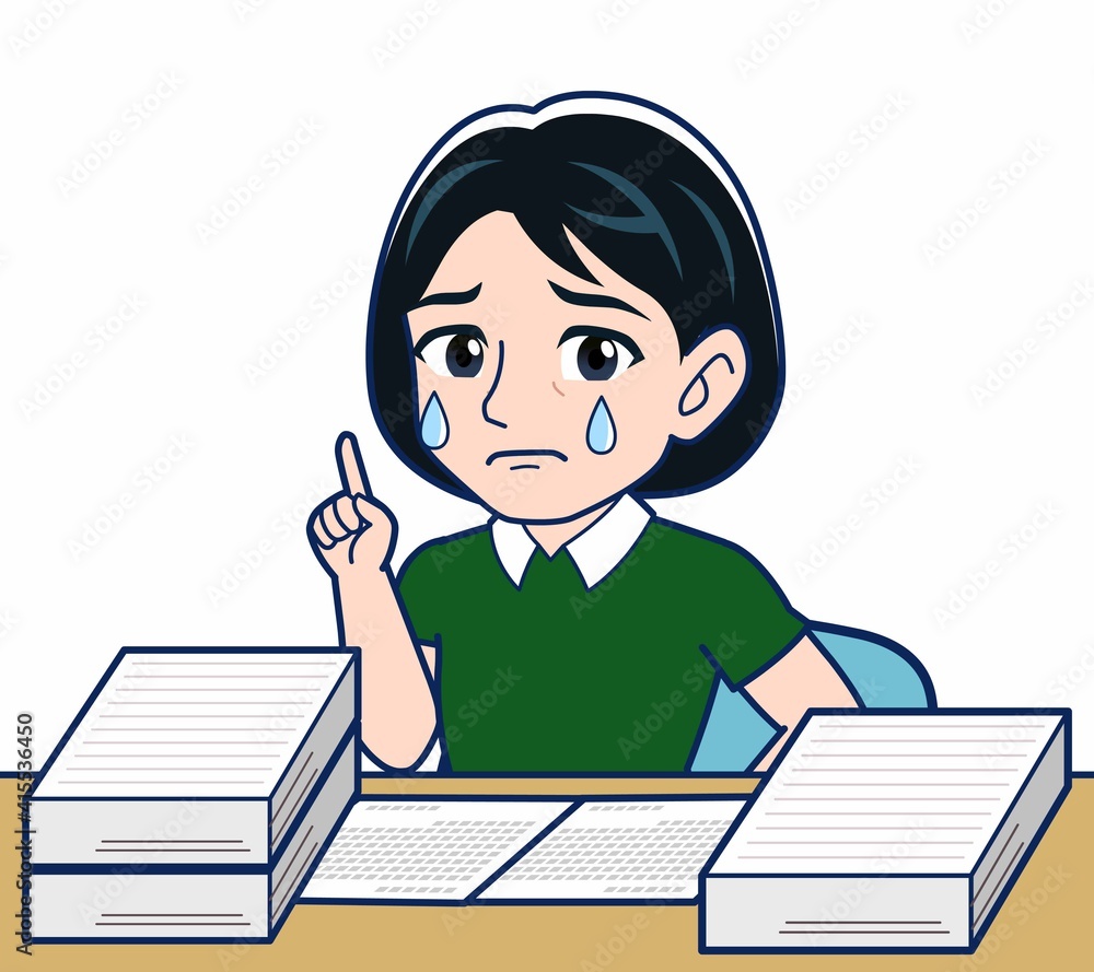 デスクワークをする若い女性 デスクワークをする若い女性