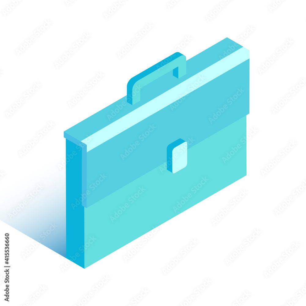 Portfolio for papers. Vector illustration in modern isometric style. 3d briefcase icon. Portfolio for papers. Vector illustration in modern isometric style. 3d briefcase icon.