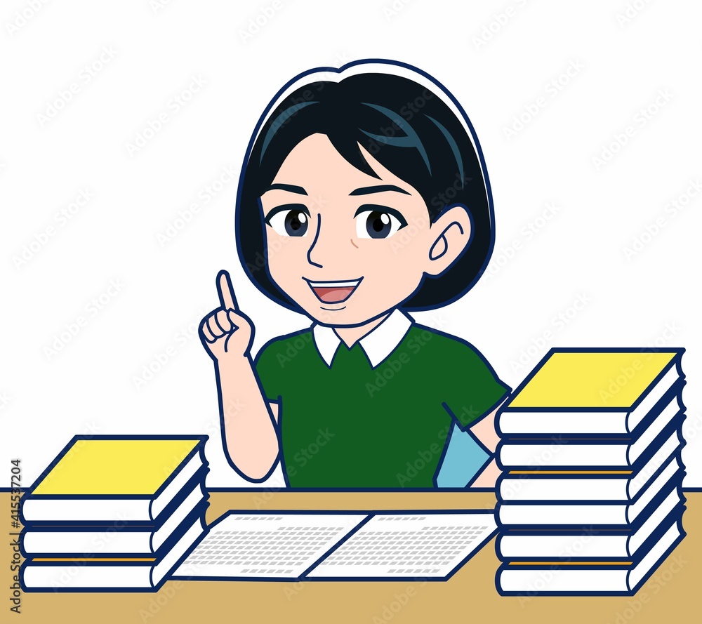 勉強中の女子高校生 勉強中の女子高校生