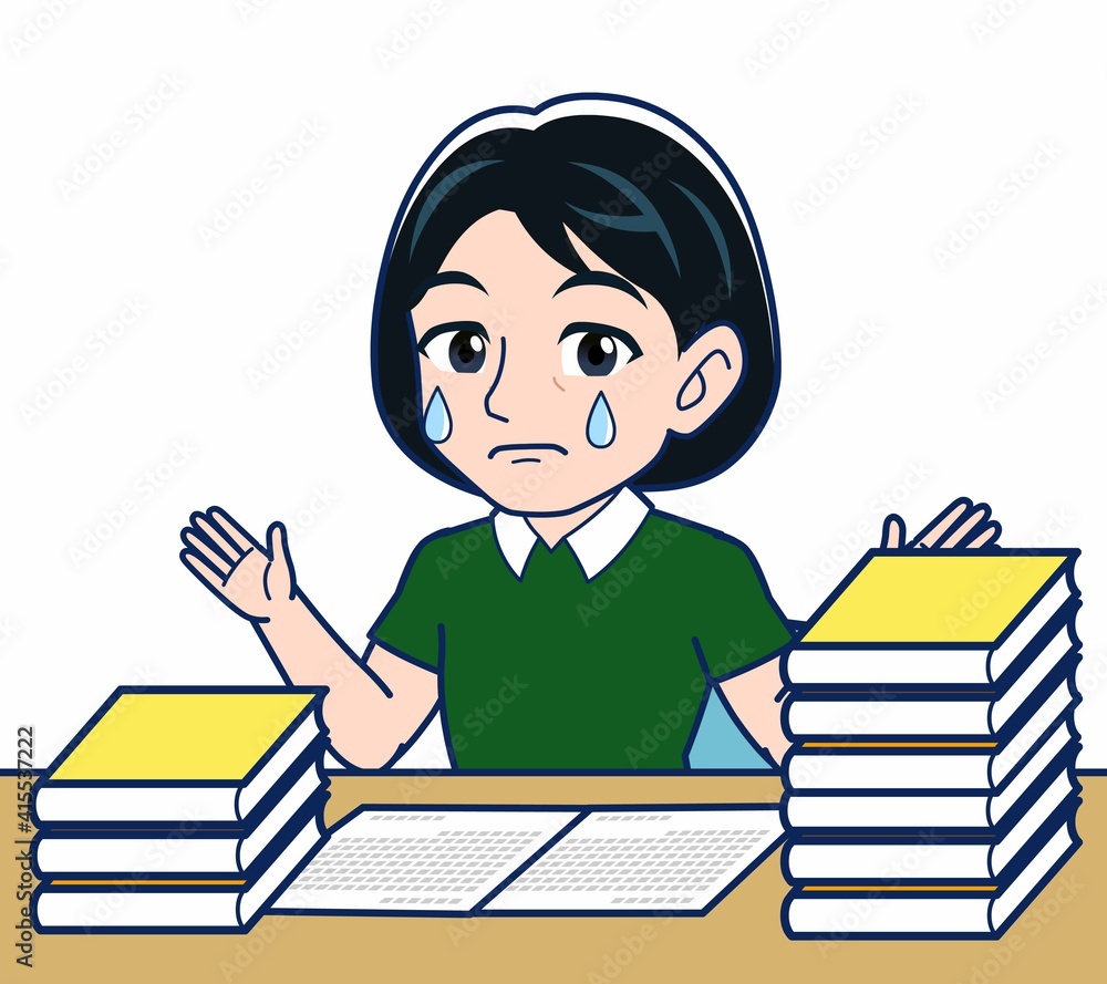 勉強中の女子高校生 勉強中の女子高校生