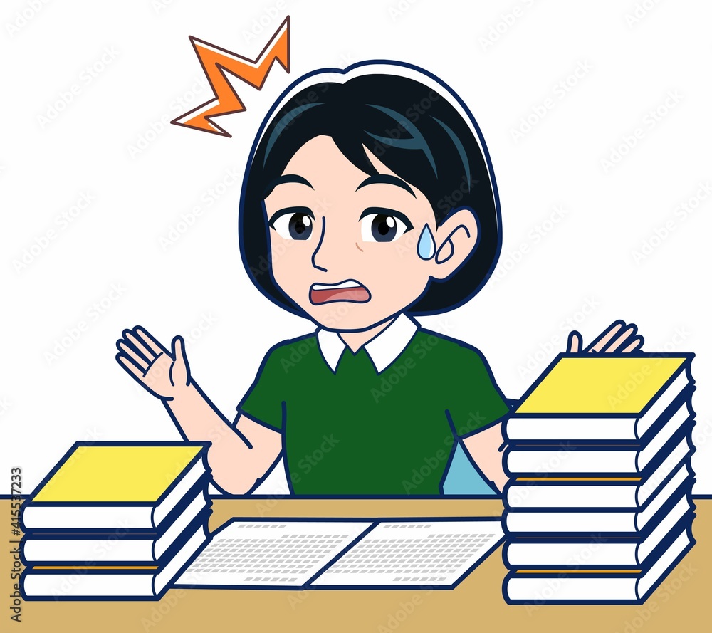 勉強中の女子高校生 勉強中の女子高校生