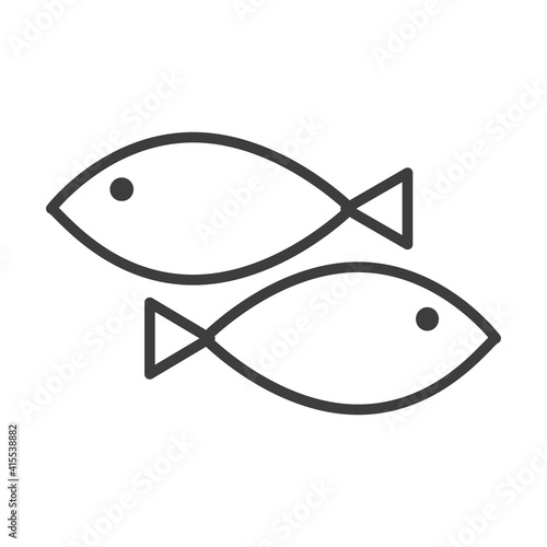 Fish. Simple food icon in trendy line style isolated on white background for web applications and mobile concepts. Vector illustration