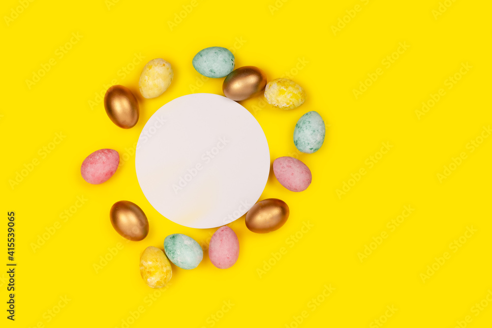 Easter eggs making a frame around a copyspace Easter eggs making a frame around a copyspace