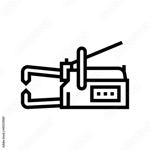 non-consumable electrode welding line icon vector. non-consumable electrode welding sign. isolated contour symbol black illustration