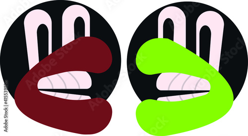 illustration of a mouth with eyes