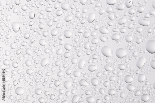 water drops in gray colors background. Water droplets on crylic background.