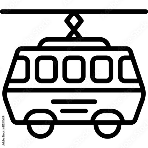 Tram icon, transportation related vector