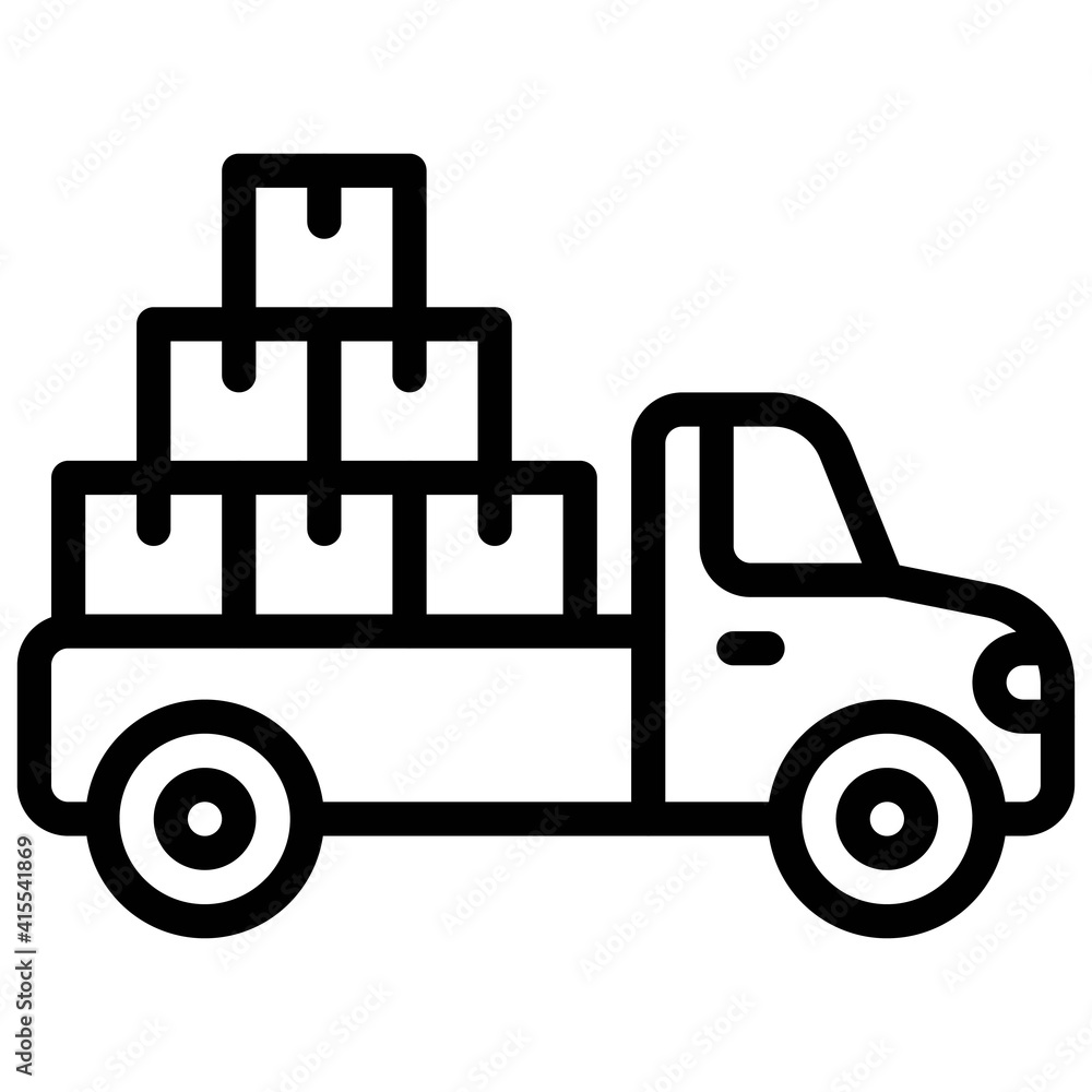 Truck icon, transportation related vector