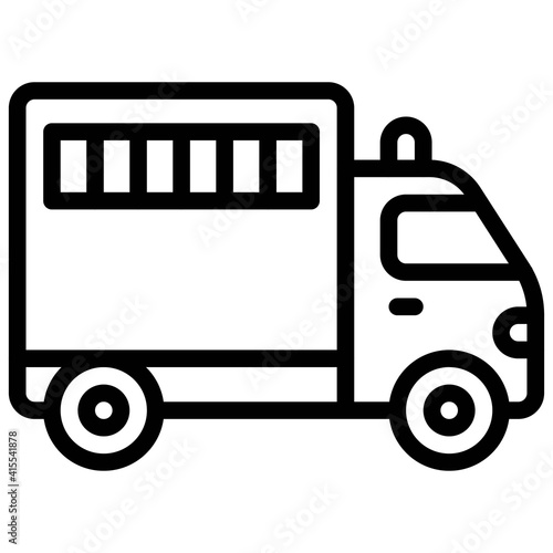 Prisoner transport vehicle icon, transportation related vector