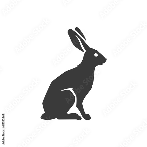 Wild rabbit side view isolated on white background vector object