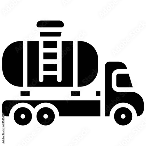 Tank truck icon, transportation related vector