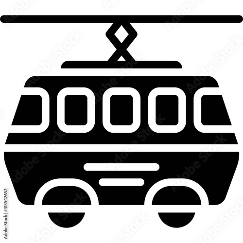 Tram icon, transportation related vector