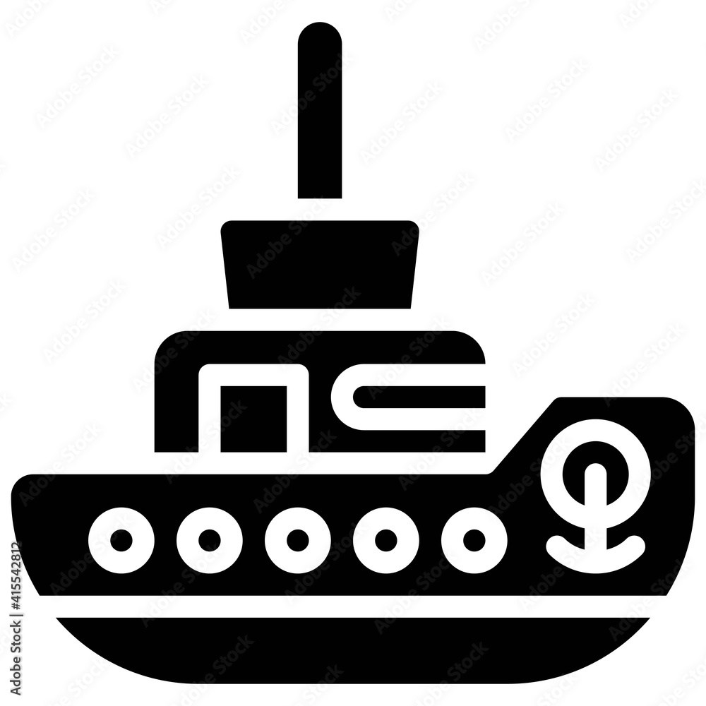 Tugboat icon, transportation related vector Tugboat icon, transportation related vector