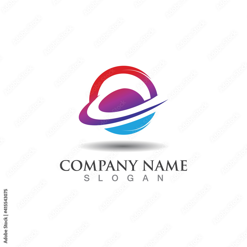 Abstract Globe circle Logo Design Vector Isolated On White Background Abstract Globe circle Logo Design Vector Isolated On White Background