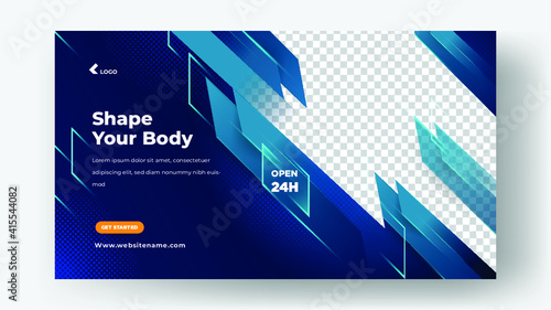 Social media banner templates. gym women's fitness Premium Vector
