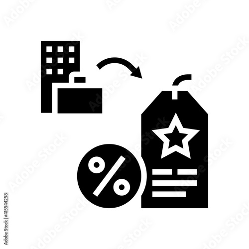 staff discount benefits glyph icon vector. staff discount benefits sign. isolated contour symbol black illustration