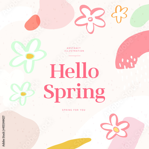 Shopping Banner Illustration Design. spring season patterns design
