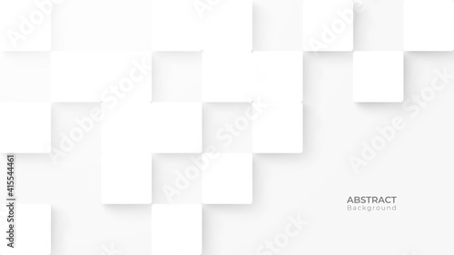 Abstract 3d modern square background. White and grey geometric pattern texture. vector art illustration