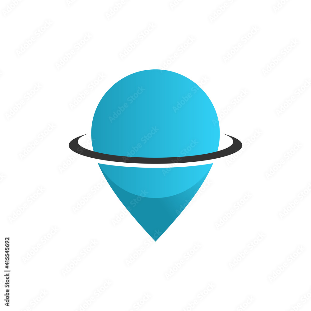 Illustration Vector Graphic of Location Pin on Blue Logo. Perfect to use for Technology Company Illustration Vector Graphic of Location Pin on Blue Logo. Perfect to use for Technology Company