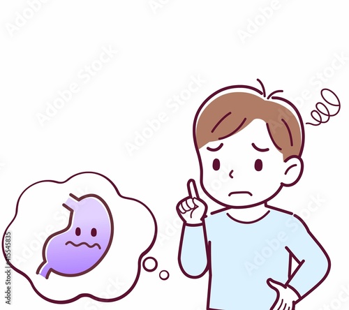 Cheerful boy in blue clothes