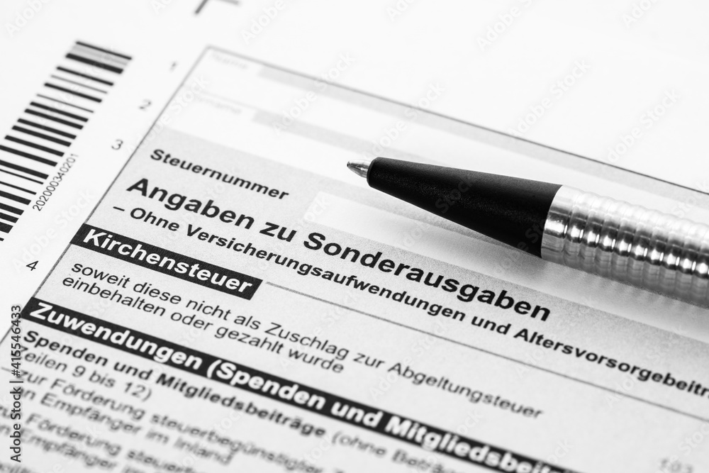 Sonderausgaben Steuererklärung Formular Sonderausgaben Steuererklärung Formular