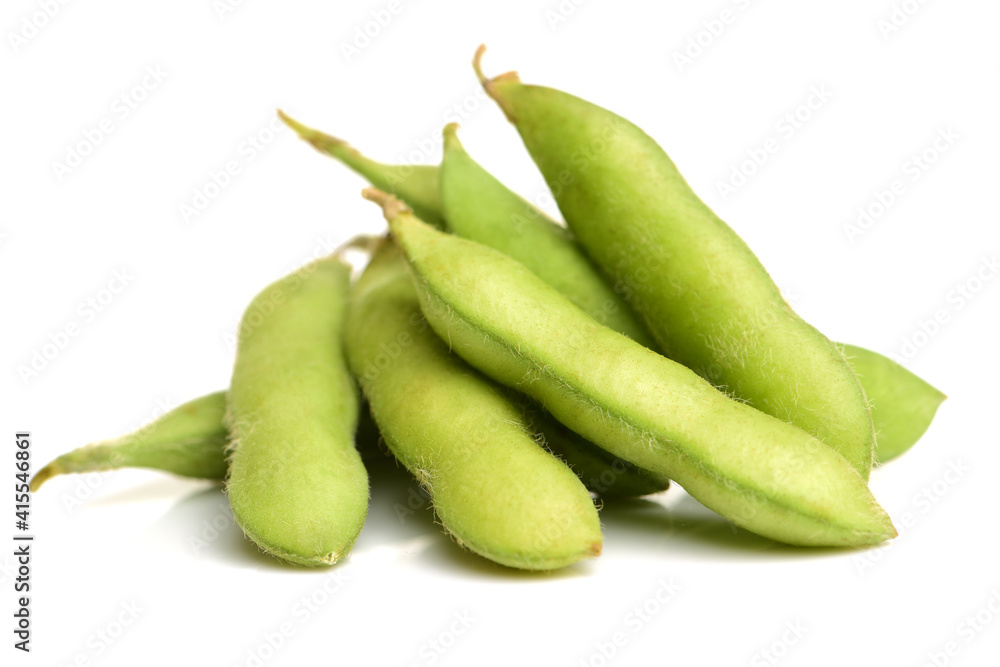 Fresh soybean with pod and leaf Fresh soybean with pod and leaf