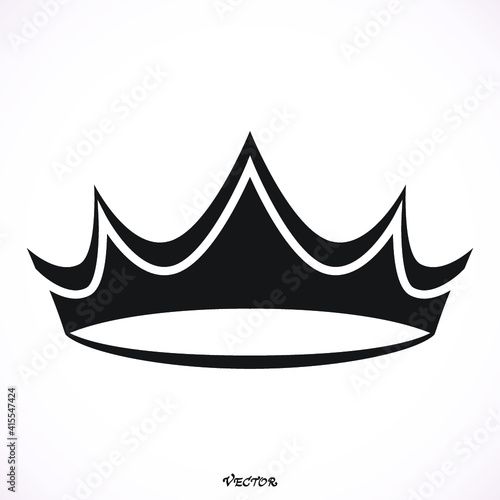 Crown icon. Single high quality outline symbol for web design or mobile app. Black outline pictogram on white background