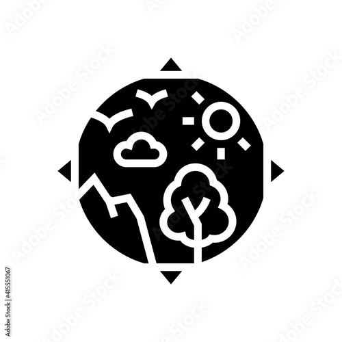 biosphere ecosystem glyph icon vector. biosphere ecosystem sign. isolated contour symbol black illustration