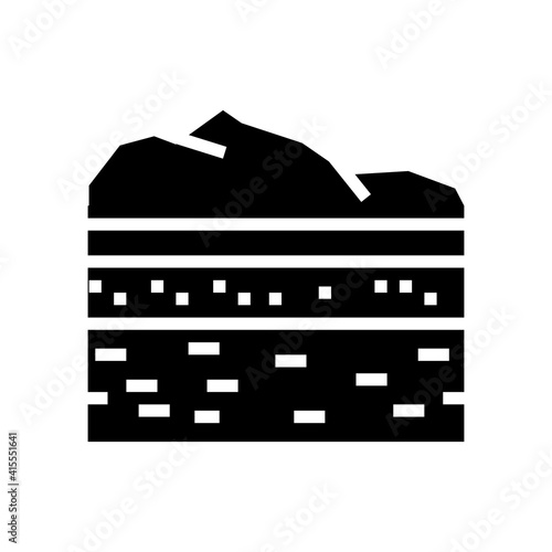 lithosphere ecosystem glyph icon vector. lithosphere ecosystem sign. isolated contour symbol black illustration
