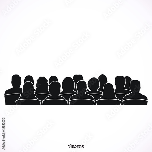 Silhouettes of Male, Female, Audiences. photo