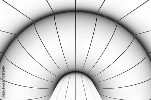 Black and white torus abstract background 3D render illustration