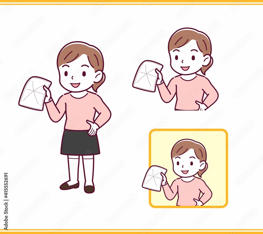 ピンクの服を着た小さな女の子