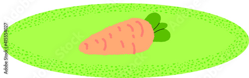 carrot on the ground illustration for children's book