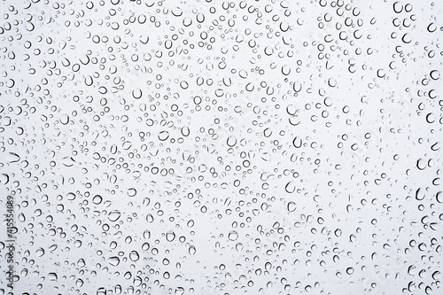 Canvastavla Close up Water Drops on window Glass on a autumn rainy day